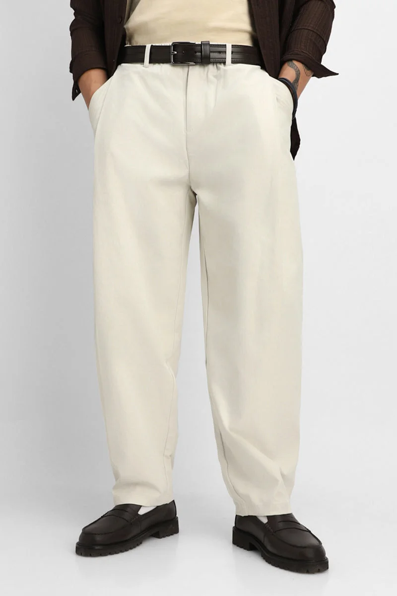 SNITCH Beige Baggy Trousers